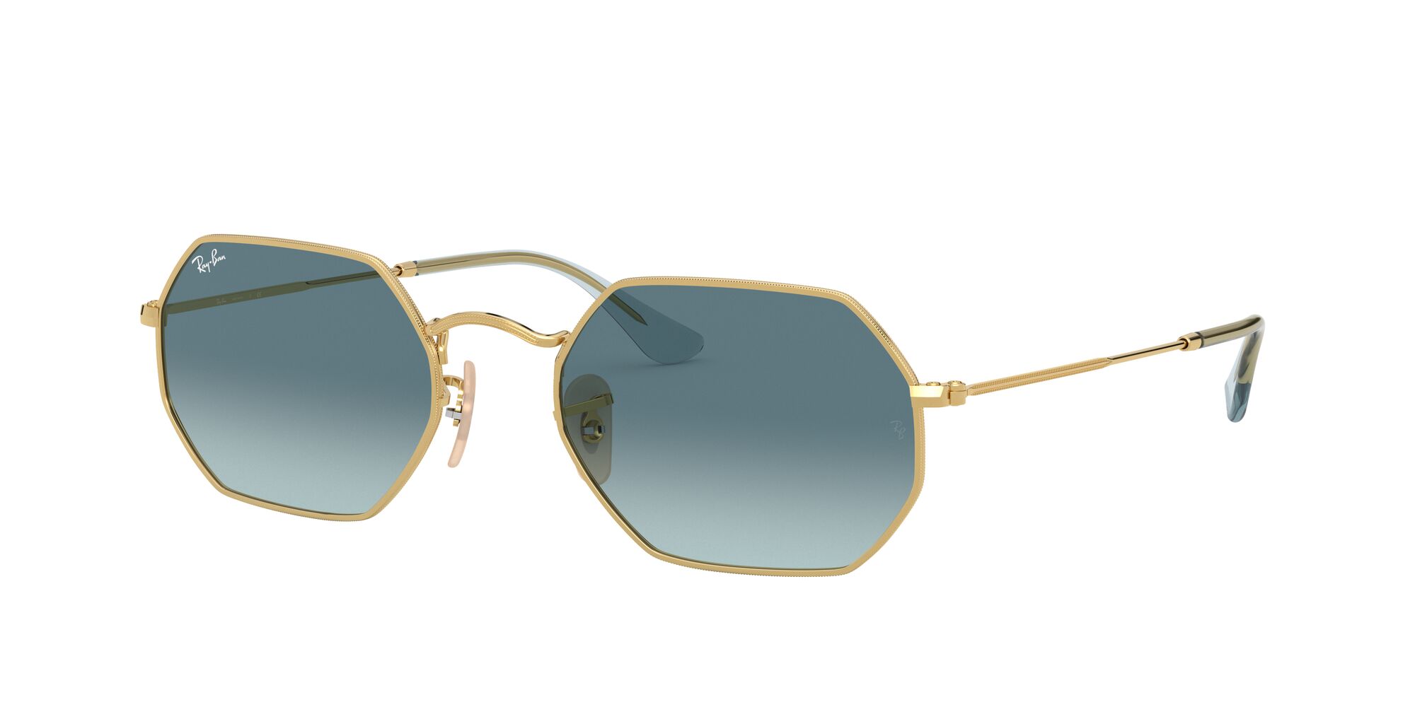 gold rimmed ray ban aviators